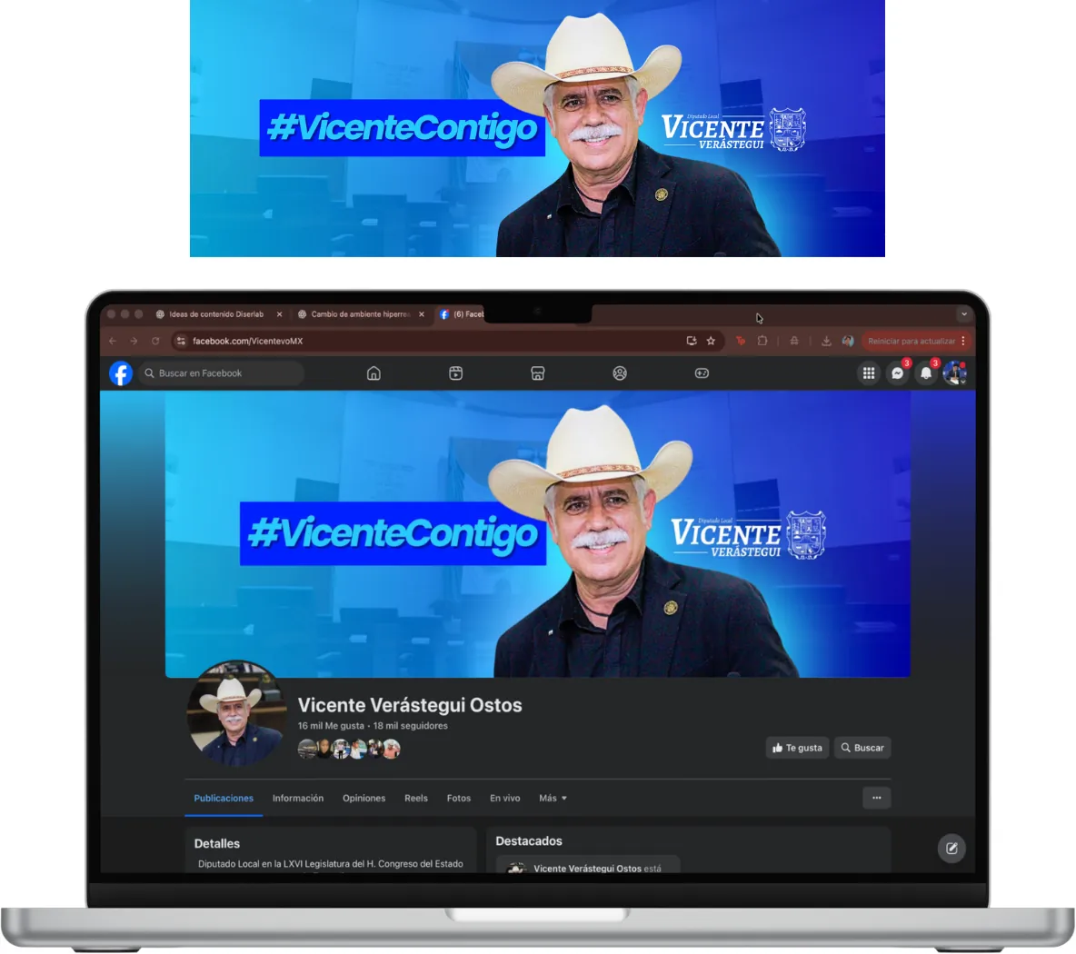 Campaña #VicenteContigo en redes sociales